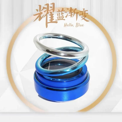 Car Air Freshener Solar Powered Double Ring Rotating Air Cleaner Automobile Interior Perfume Fragrance Diffuser Aromatherapy