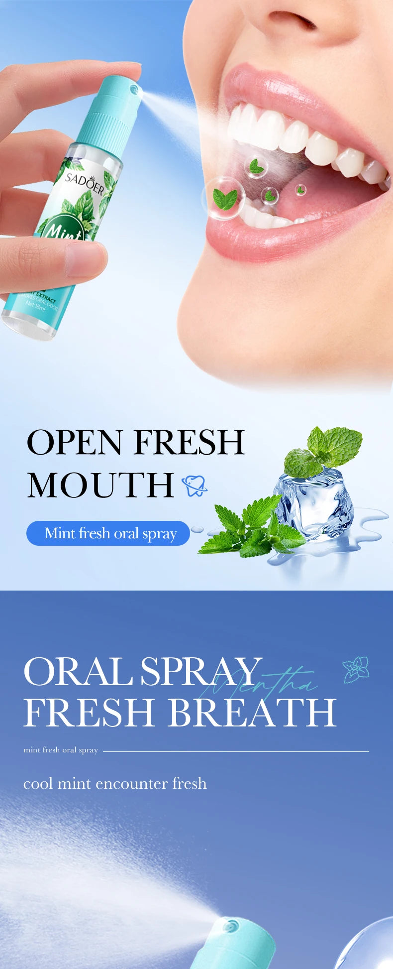 18ML Lemon Oral Fresh Mouth Spray Fresh Breath Eliminate Bad Breath Spray Deodorant Persistent Protable Fragrance No Alcohol