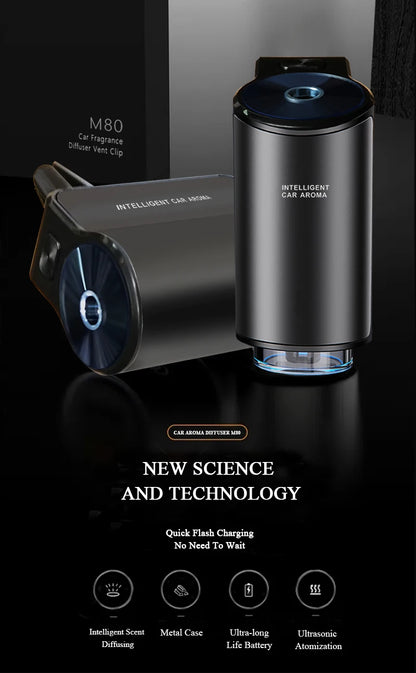 Electric Essential Oil Aroma Car Air Freshener Diffuser Car  Air Vent Humidifier Aromatherapy Auto Perfume Fragrance Decoration