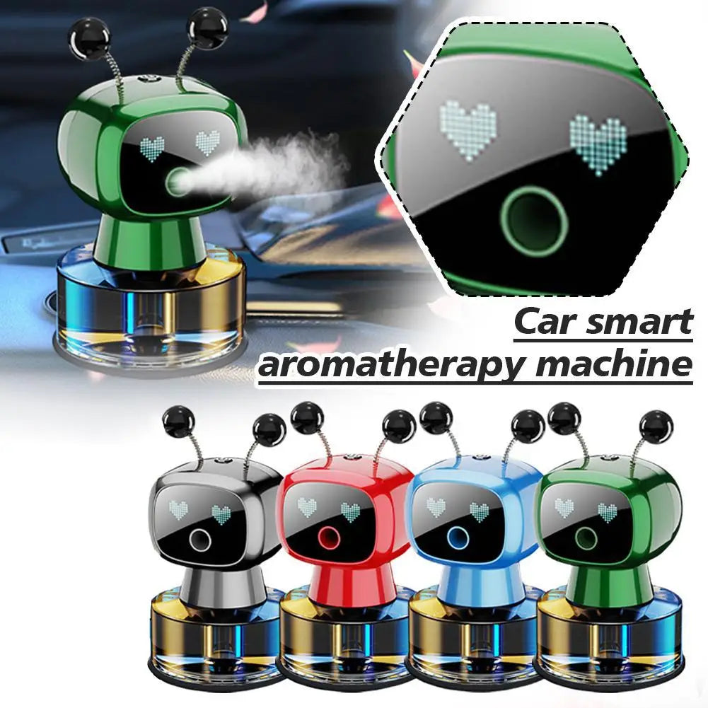 Smart Rechargeable Car Air Freshener,Automatic Aromatherapy Diffuser With Robotic Design,Auto-Spray&Ignition Sensing,Car Decor