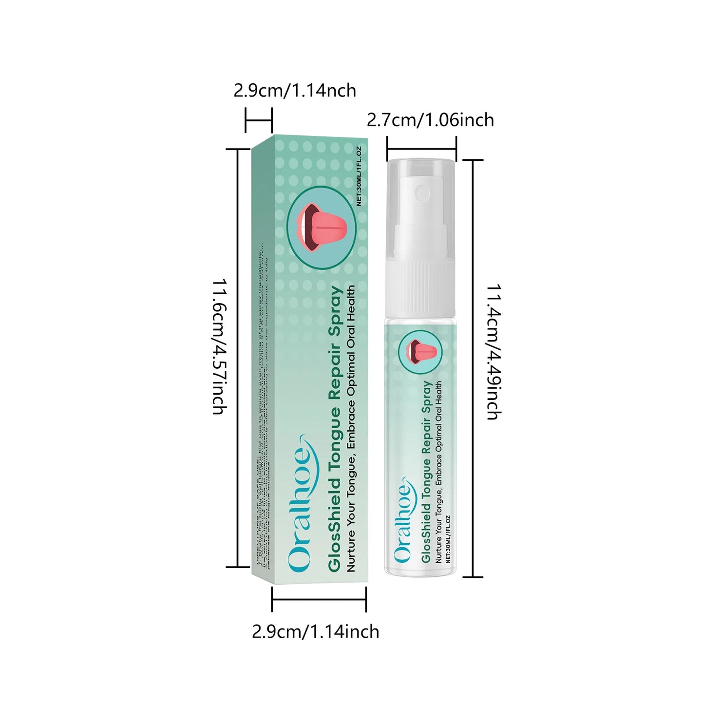 Oralhoe Fissured Tongue Relief Spray Reduce Swelling Remove Bad Breath Oral Hygiene Cleansing Prevent Ulcer Tongue Repair Spray