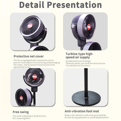 Variable-Frequency Household Electric Fan Soft-Noise Floor-Standing Air Circulation Cold Turbine For Bedroom Ventilation