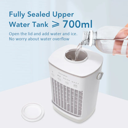 Small Space Air Conditioning for Home Rechargeable Portable Summer Desktop Air Cooler Spray Fan Moist Clean Air for Office Room