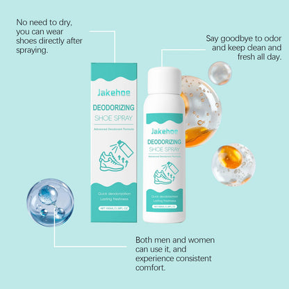 JAKEHOE 100ml Deodorizing Shoe Socks Spray Quickly Dry & Refresh Long-lasting Suppress Odors Portable Design Used at Home Office