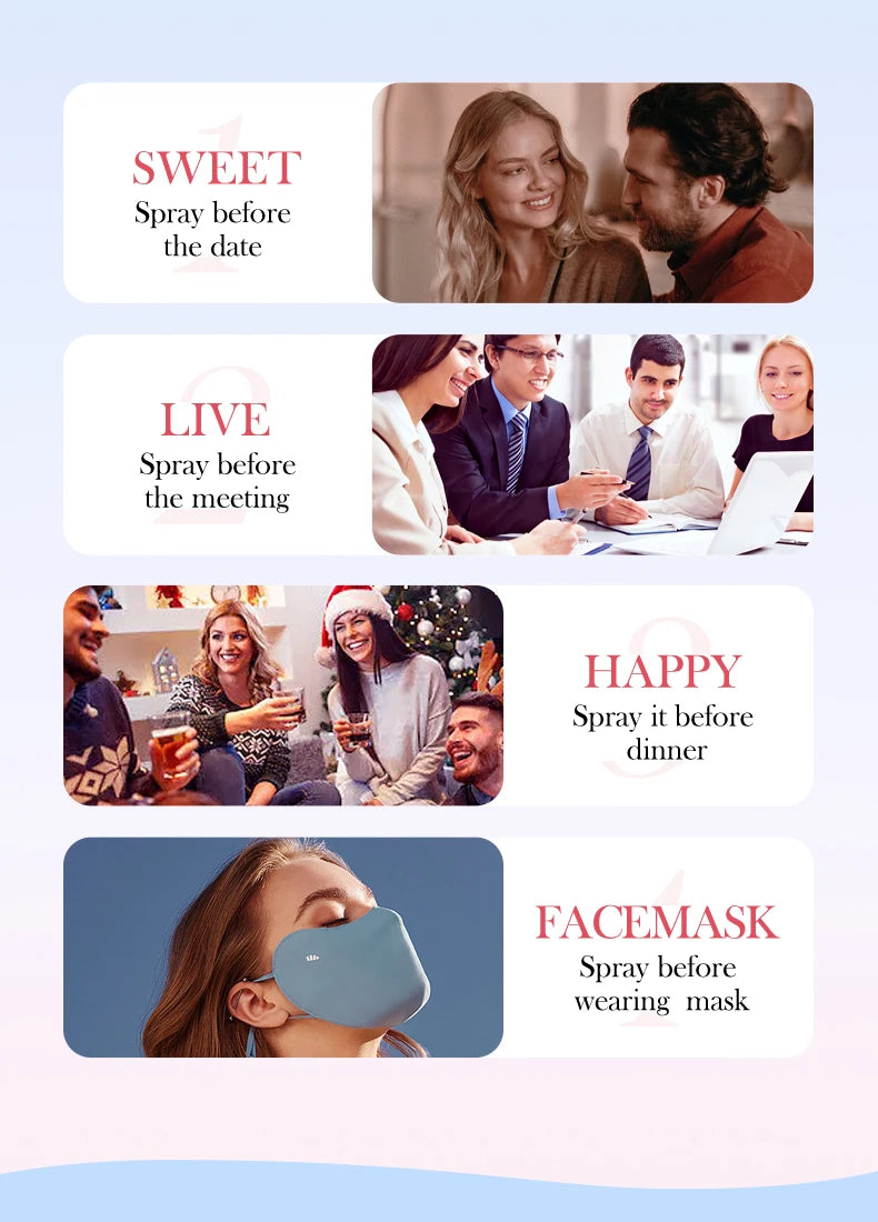 18ML Lemon Oral Fresh Mouth Spray Fresh Breath Eliminate Bad Breath Spray Deodorant Persistent Protable Fragrance No Alcohol