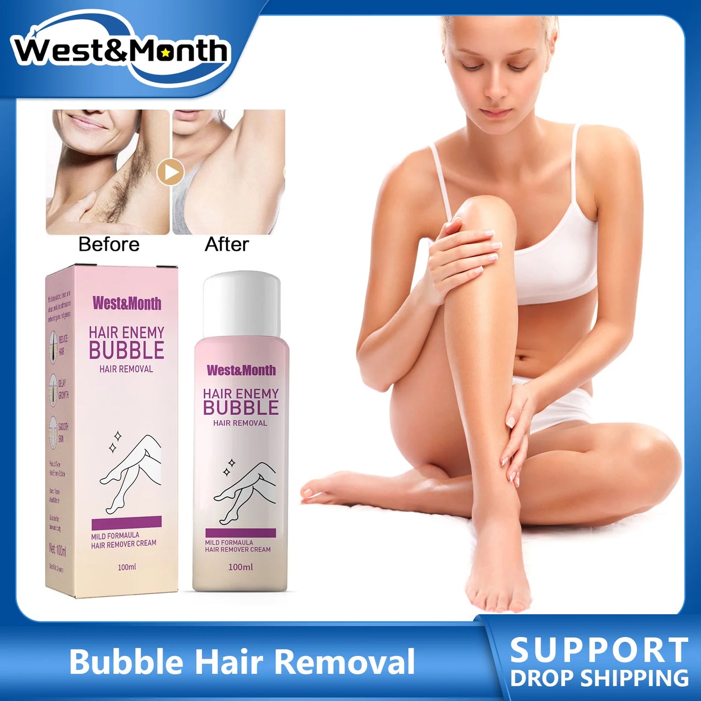 Hair Removal Spray Inhibit Growth Remove Underarm Arm Leg Private Parts Hair Mild Painless Long Lasting Cleaning Depilatory Mist