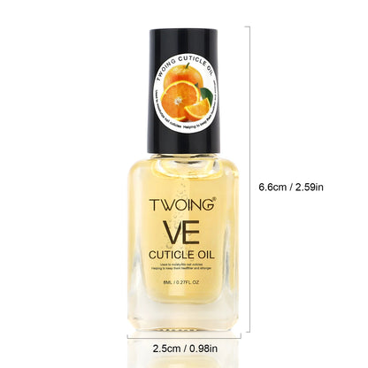 TWOING Vitamin E Nail Care Oils，Nail Cuticle Hydration & Nail Strengthening, Deeply Moisturizing for Healthier,Shinier,Nails 8ML