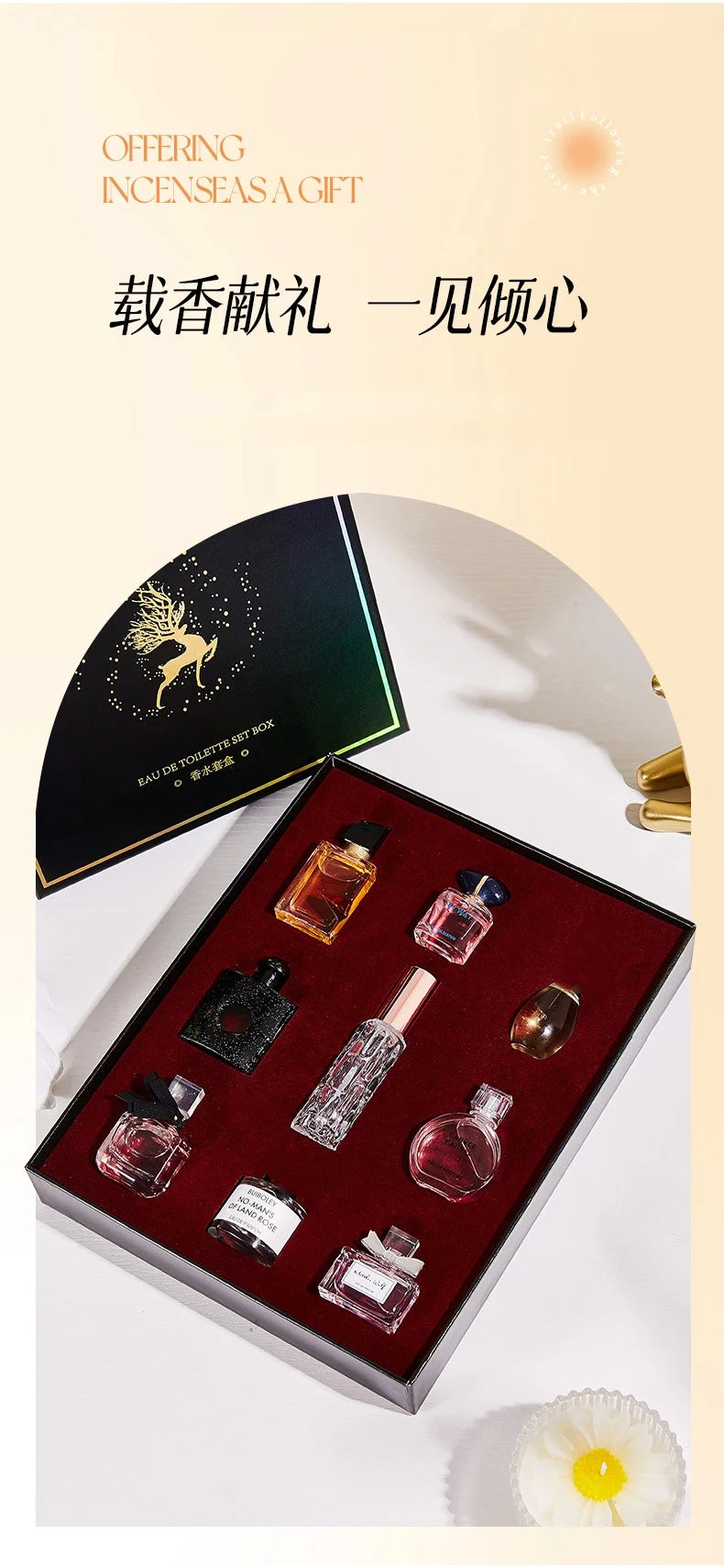 7.5ml*8pcs Women Perfume MenPheromones Fragrance Long Lasting Woody Floral Cologne Compact Portable Perfume Luxury Gift Set