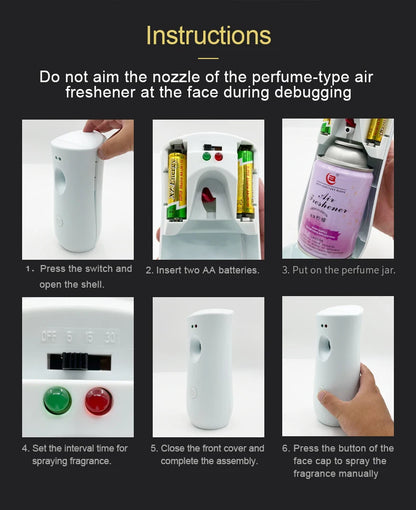 Air Freshener Aerosol Dispenser Fragrance Aerosol Spray Dispenser Car Household Wall-mounted Automatic Adjustable Aroma Diffuser