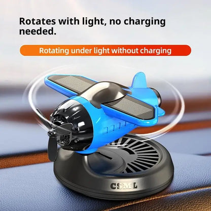 Air Freshening Diffuser with Rotating Aircraft Shape Design; Eco-friendly Solar Powered Operated for Vehicles