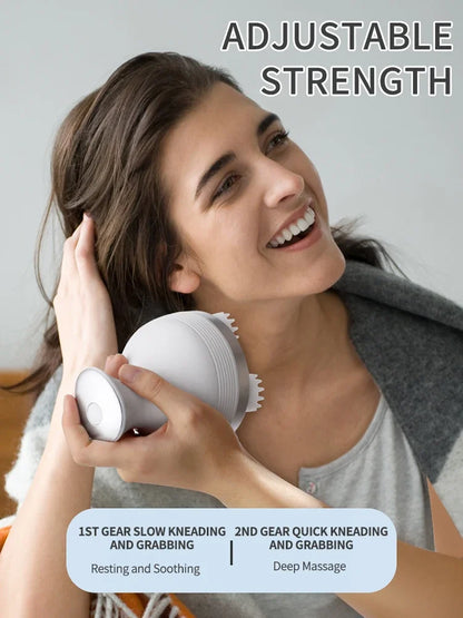 Electric Cordless Hair Scalp Massager with Kneading 4 Massage Nodes Handheld Portable Head Scratcher Massager Stress Relax