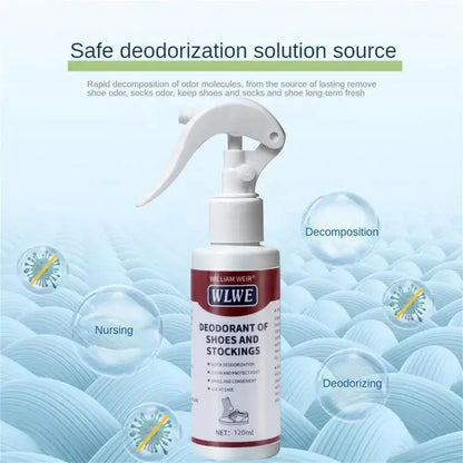 120ml Outdoors Shoe Deodorizer Odor Refresher Spray Removes Stubborn Odors Shoe Smell Fighter for Canvas Leather Gym Shoes