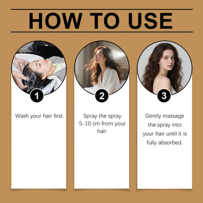 Hair Smoothing Spray Repair Frizz Split Ends Damaged Dry Hair Moisturizing Nourish Soothing Scalp Soft Straight Shiny Hair Spray