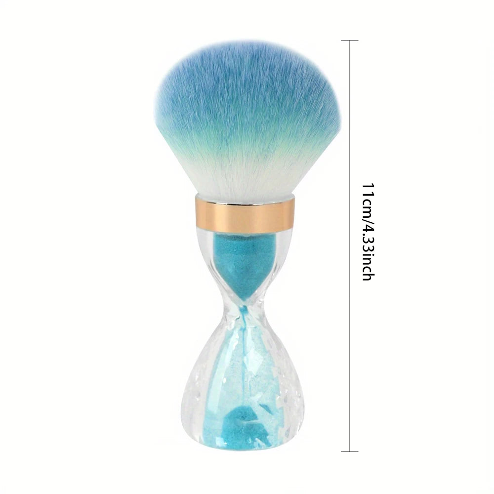 Nail Art Dust Brush For Nails Hourglass Handle Powder Remove Soft Cleaning Nail Brush For Manicure Gel Nail Accessories Tool
