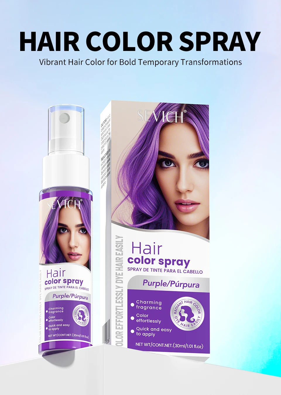 New Hair Color Spray Temporary Diy Hair Dye Spray Halloween Party Costume Instant Hair Styling Spray Disposable Hair Tools 30ml
