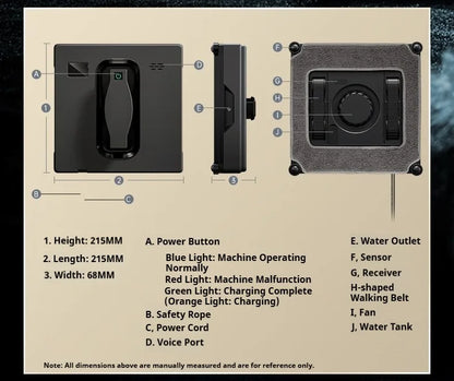 Window Cleaning Robot Battery-Four Spray Heads,Automatic Window Cleaner,Smart Home For Clean Glass,Home,Tile To Clean Tiles