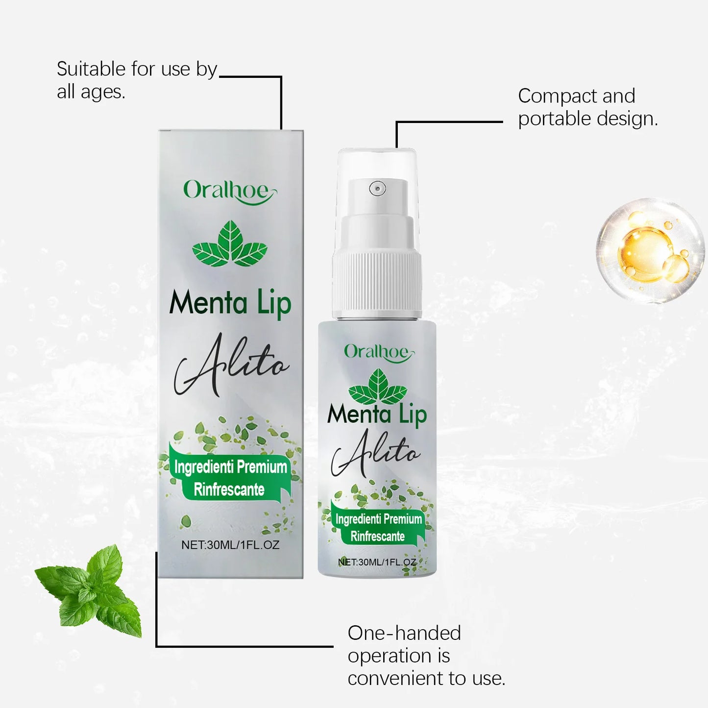 Mint Mouth Freshener Spray Oral Spray Remove Bad Breath Long Lasting Freshens Breath Refreshing Oral Care Products 30ml