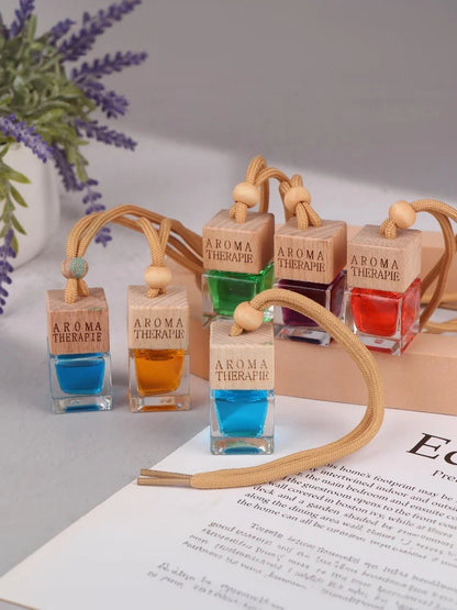 Wood Hanging Car Air Freshener Diffuser Perfume Aromatherapy Essential Oil Bottle Hanging Car Air Freshener Car Auto Accessories