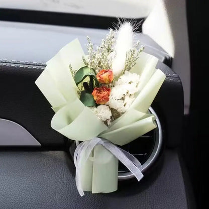 Dried Flower Car Air Freshener Car Air Outlet Aromatherapy For Girls Bouquet Auto Vent Clip Car Accessories Car Decoration