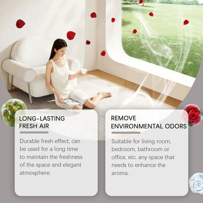 100ml Rose Scented Room Spray Long Lasting Air Freshener Natural Fragrance for Bedroom Bathroom Office Instant Odor Eliminator