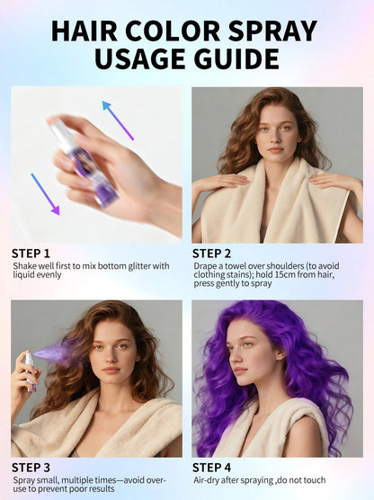 New Hair Color Spray Temporary Diy Hair Dye Spray Halloween Party Costume Instant Hair Styling Spray Disposable Hair Tools 30ml