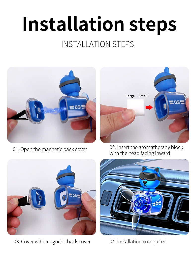 Car Air Outlet Fragrance Diffuser Conditioning Aromatherapy Perfume Clip Dog With Sunglasses Car Decoration Air Freshener