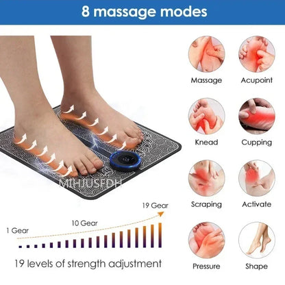 Foot Massage Mat Massager Feet Ems Calf Electric Tool Device Blood Circulation Spa Exerciser Insoles Myostimulator Machine Detox