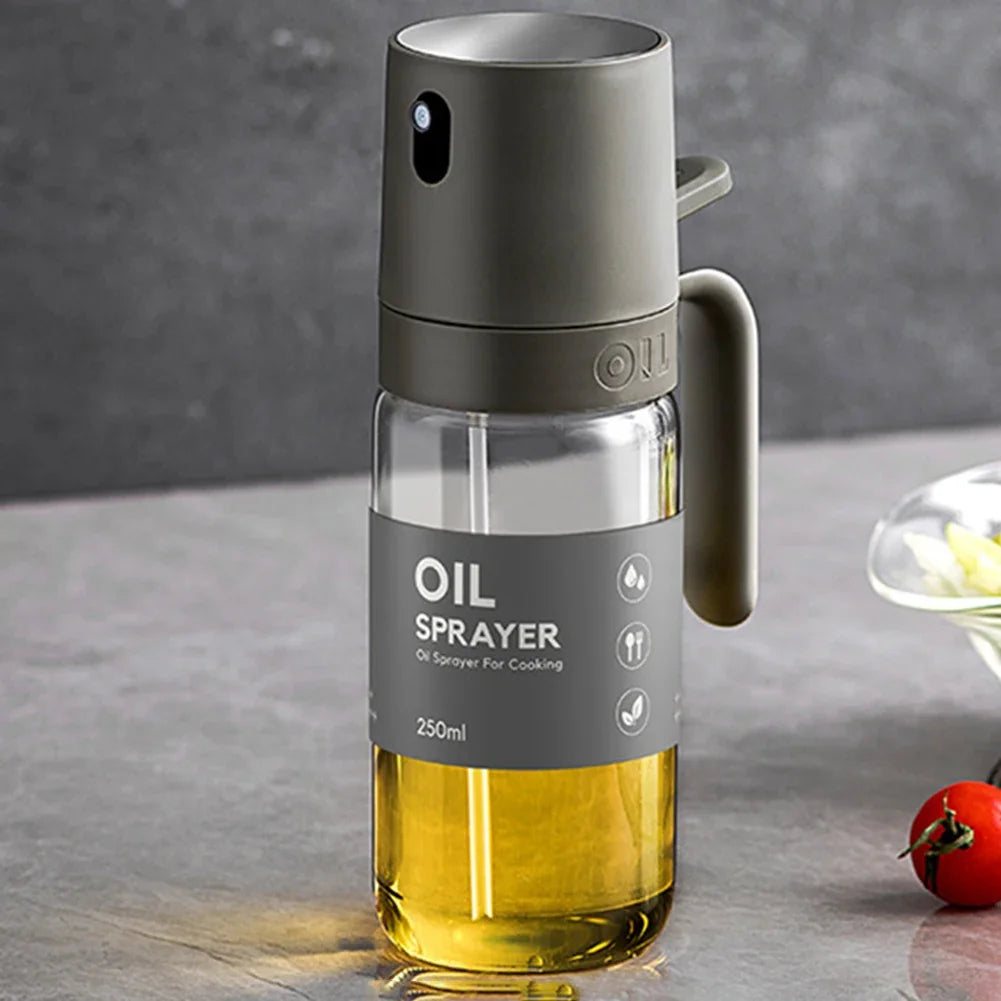 Kitchen Glass Oil Sprayer Bottle 250ml No-Drip Spout Heat-Resistant Glass for Salad Baking BBQ Baking Picnic Kitchen Tool