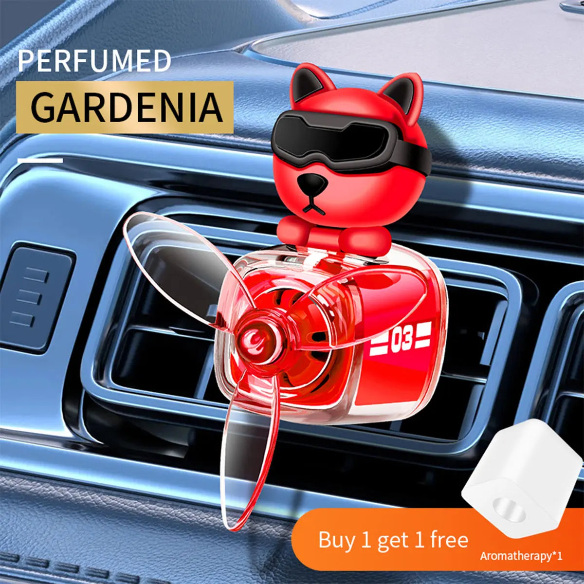 Car Air Outlet Fragrance Diffuser Conditioning Aromatherapy Perfume Clip Dog With Sunglasses Car Decoration Air Freshener