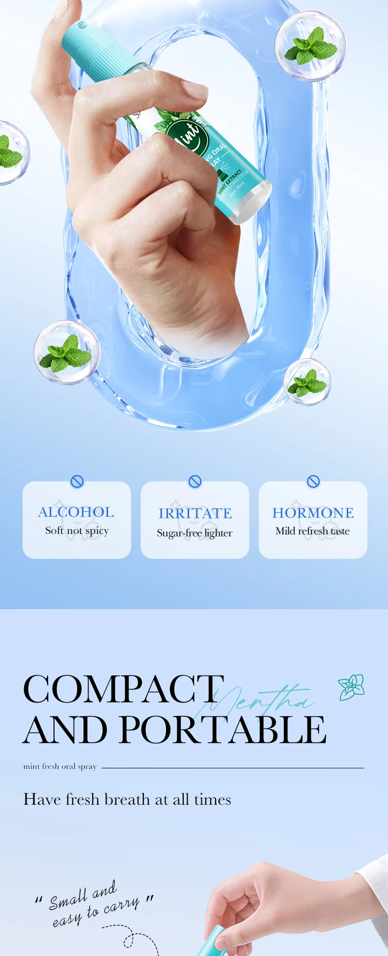 18ML Lemon Oral Fresh Mouth Spray Fresh Breath Eliminate Bad Breath Spray Deodorant Persistent Protable Fragrance No Alcohol