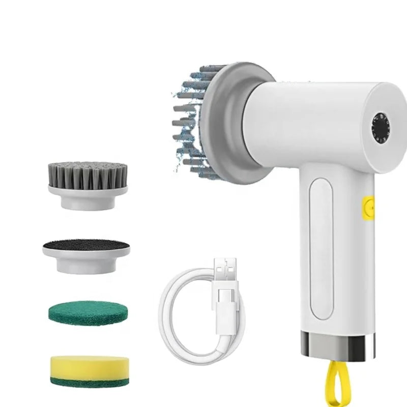 Kitchen Cleaning Tool USB 5 in 1 Cleaner Bathroom Bathtub Clean Brush Spin Scrubber Electric Cleaning Brush to Dishwashing Sink
