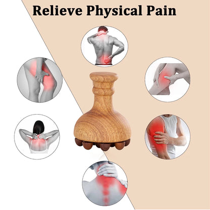Therapy Massage Tools | Wooden Mushroom Massager | Lymphatic Drainage Massager Wood | Maderoterapia kit |Meridian Pressure Brush