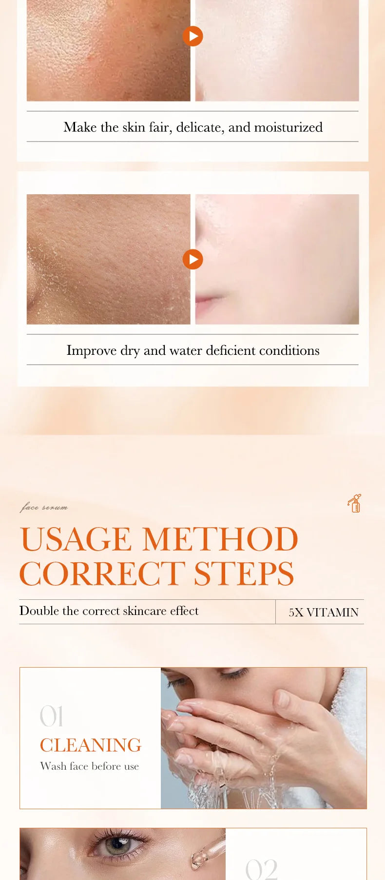 Vitamin C Hydrating Serum 5 Functions Facial Moisturizing Repair Essence Facial Shrink Pores Brightning Korean SkinCare Products