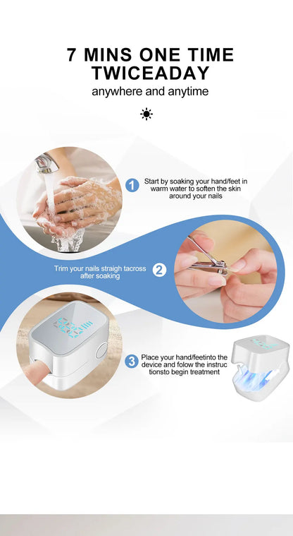 Nails Fungus Laser Treatment Device Rechargeable UV Lamp Fingernails Toenails Onychomycosis Therapy Sterilize Repair Care Tools