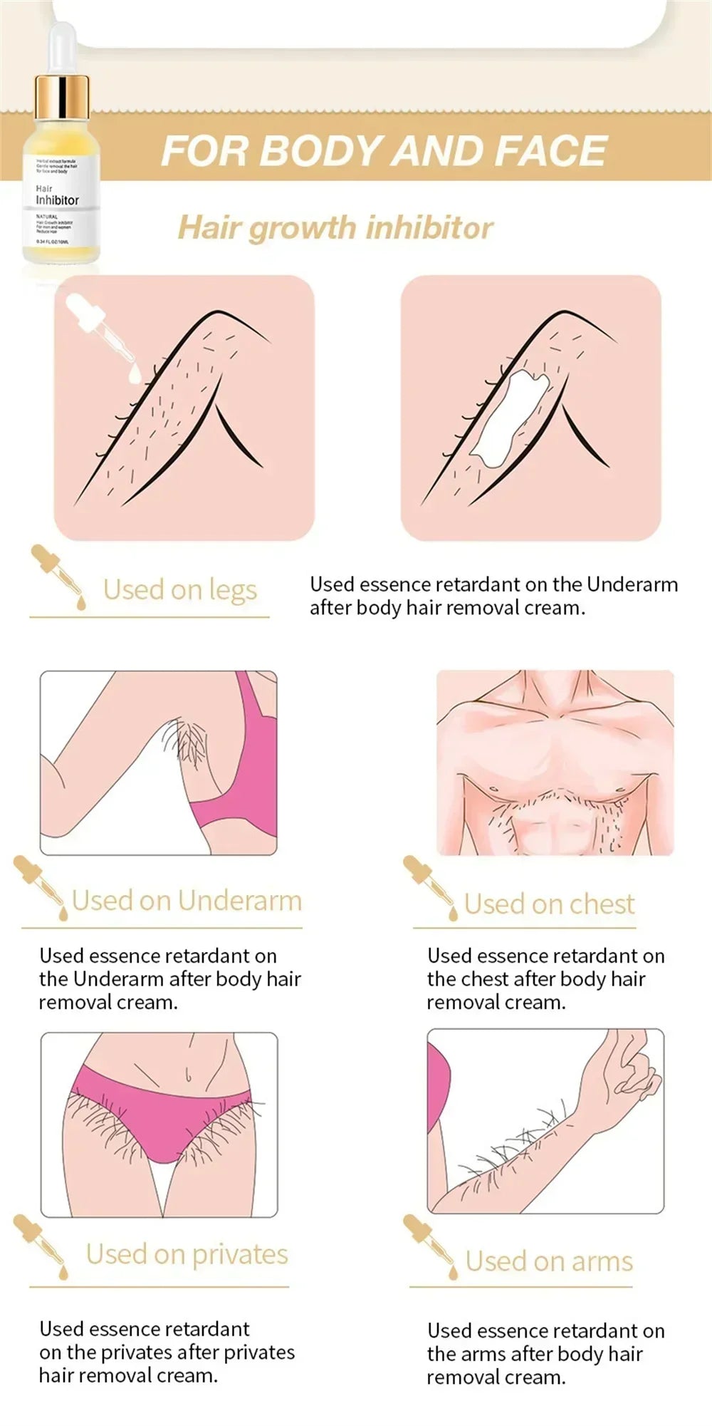 Hair Removal Spray Powerful Epilator Cream Intimate Areas Health Painless Hair Remover Growth Inhibitor For Woman Men Body Care