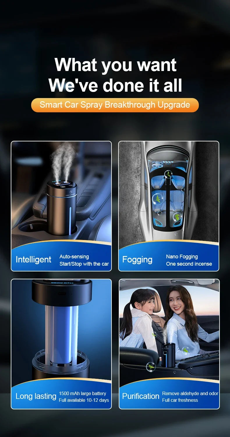 Car Air Freshener USB Charge Aroma Humidifier Mini Essential Oil Diffuser Car Flavoring Aromatherapy Interior Car Accessories