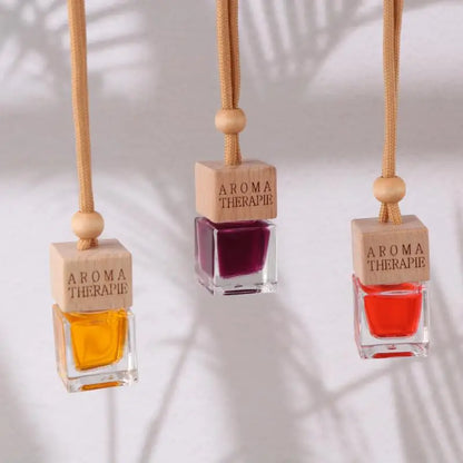 Wood Hanging Car Air Freshener Diffuser Perfume Aromatherapy Essential Oil Bottle Hanging Car Air Freshener Car Auto Accessories