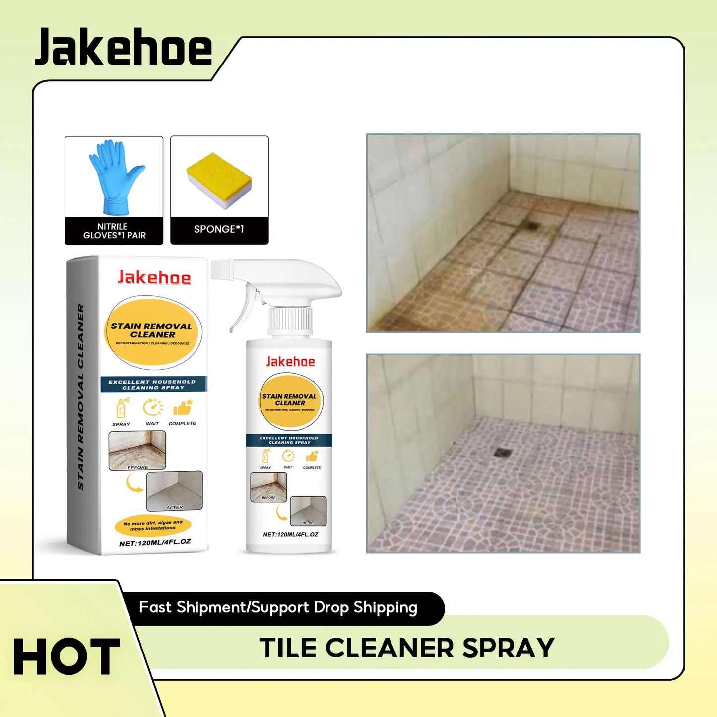 Shower Cleaner Spray Floor Dirt Stain Removal Household Bathroom Tile Cleaner Ceramic Floor Polishing Bathroom Cleaning Liquid