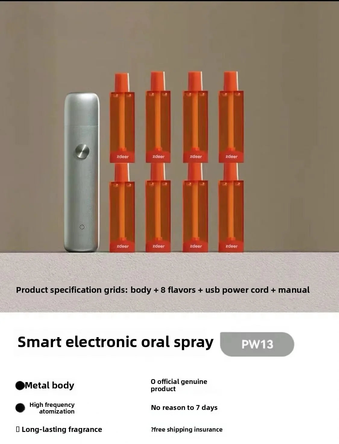 Fruit-Based Electronic Oral Spray Halitosis Cleaning Agent for Breath Care Travel Size Fresh Breath Freshener Mouth Usage