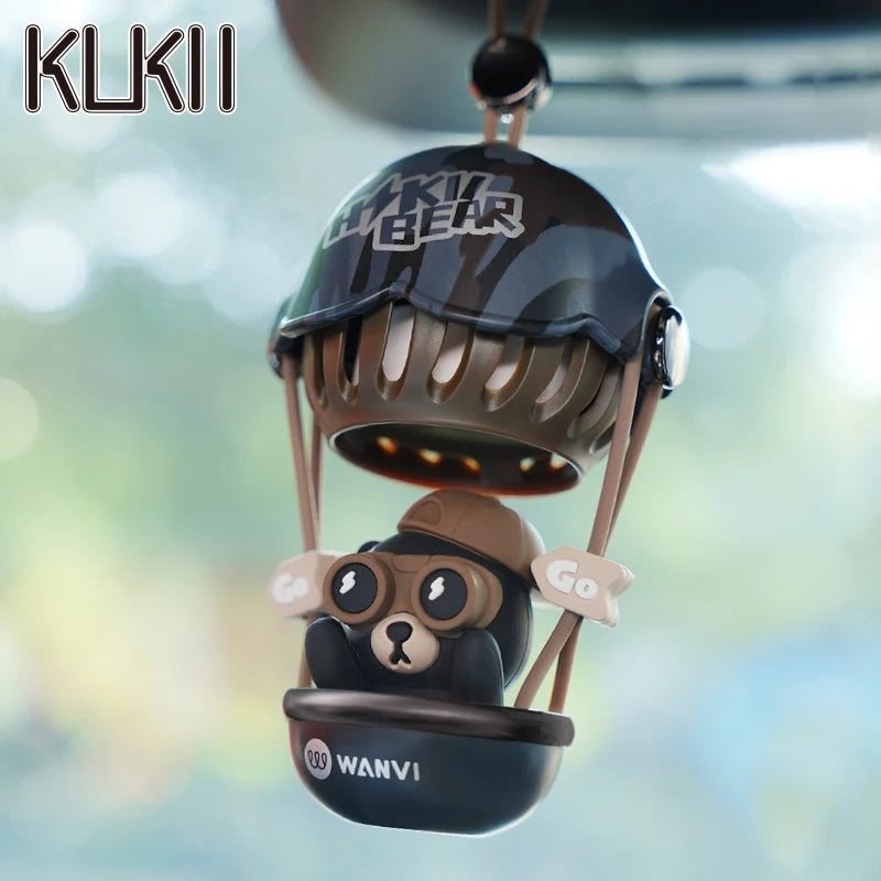 Hot air balloon bear car air freshener hanging accessories perfume fragrance diffuser decoration rearview mirror pendant hanger