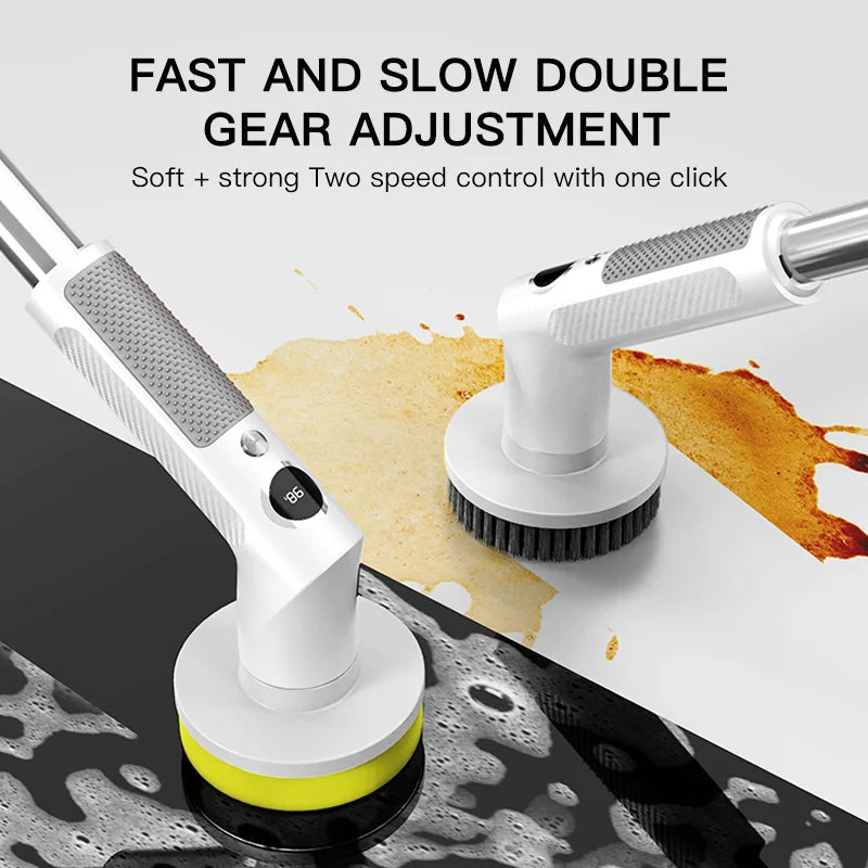 Kitchen Cleaning Tool USB 5 in 1 Cleaner Bathroom Bathtub Clean Brush Spin Scrubber Electric Cleaning Brush to Dishwashing Sink