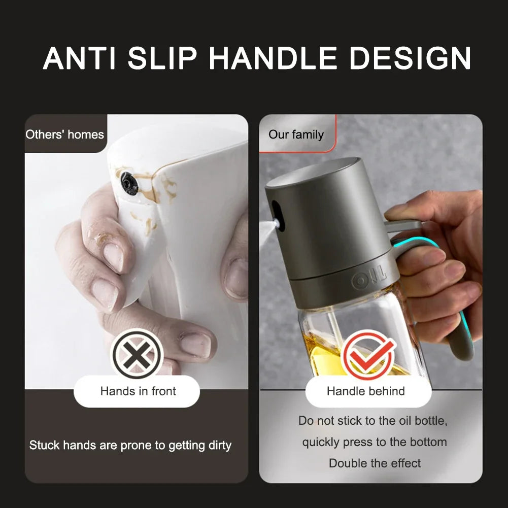 Kitchen Glass Oil Sprayer Bottle 250ml No-Drip Spout Heat-Resistant Glass for Salad Baking BBQ Baking Picnic Kitchen Tool