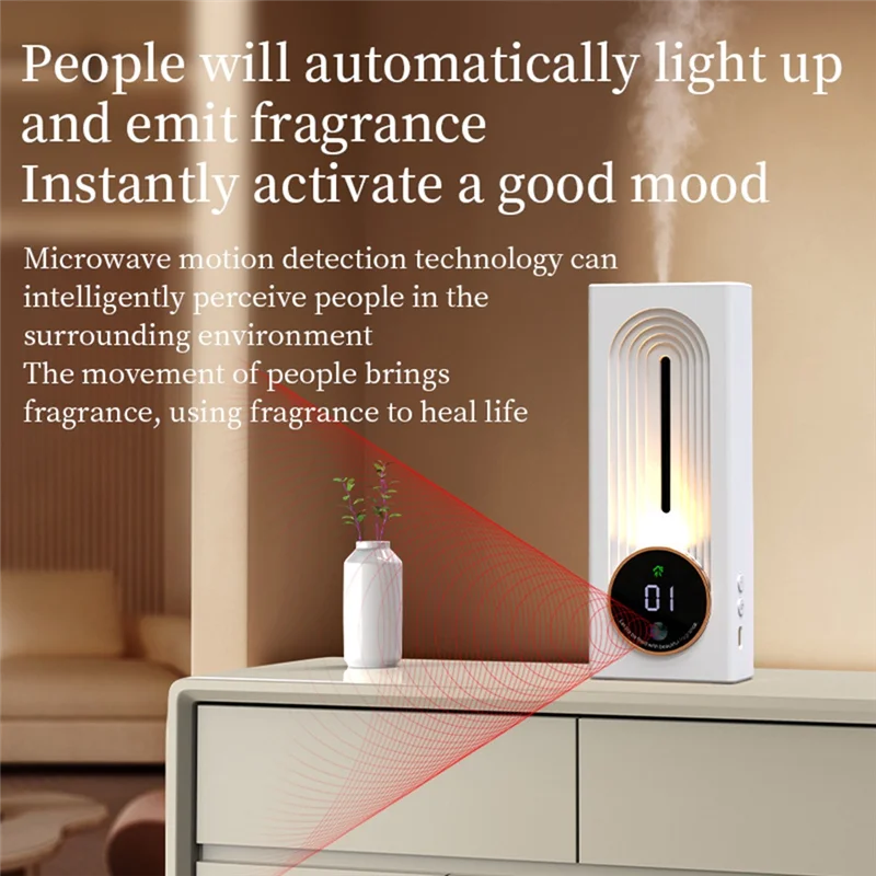 ABKW-Motion Sensing Air Freshener Spray Sprayer Automatic For Room Dispersion Wall Mounted Or Free Standing Aroma Device