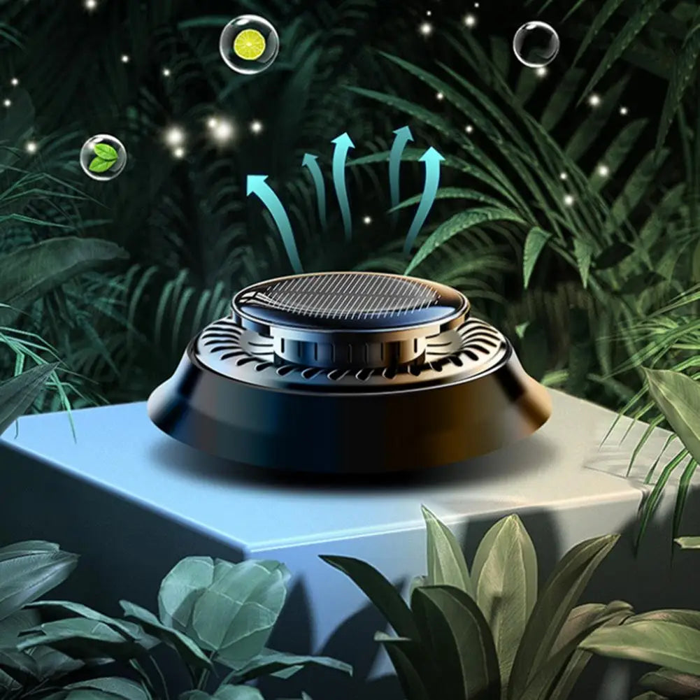 Solar Car Air Freshener Aromatherapy Diffuser with Natural Fragrance Auto Rotating Air Purifier Vehicle Interior Scents Decor