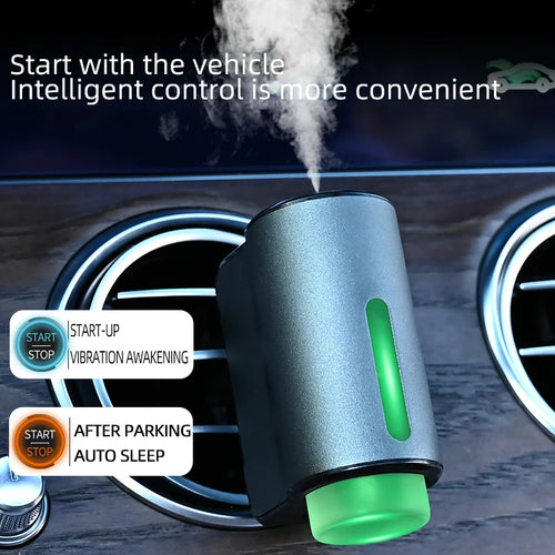 Car Air Freshener, Three Adjustable Modes Intelligent Car Aroma Diffuser, Rechargeable Car Aroma Diffuser, Black