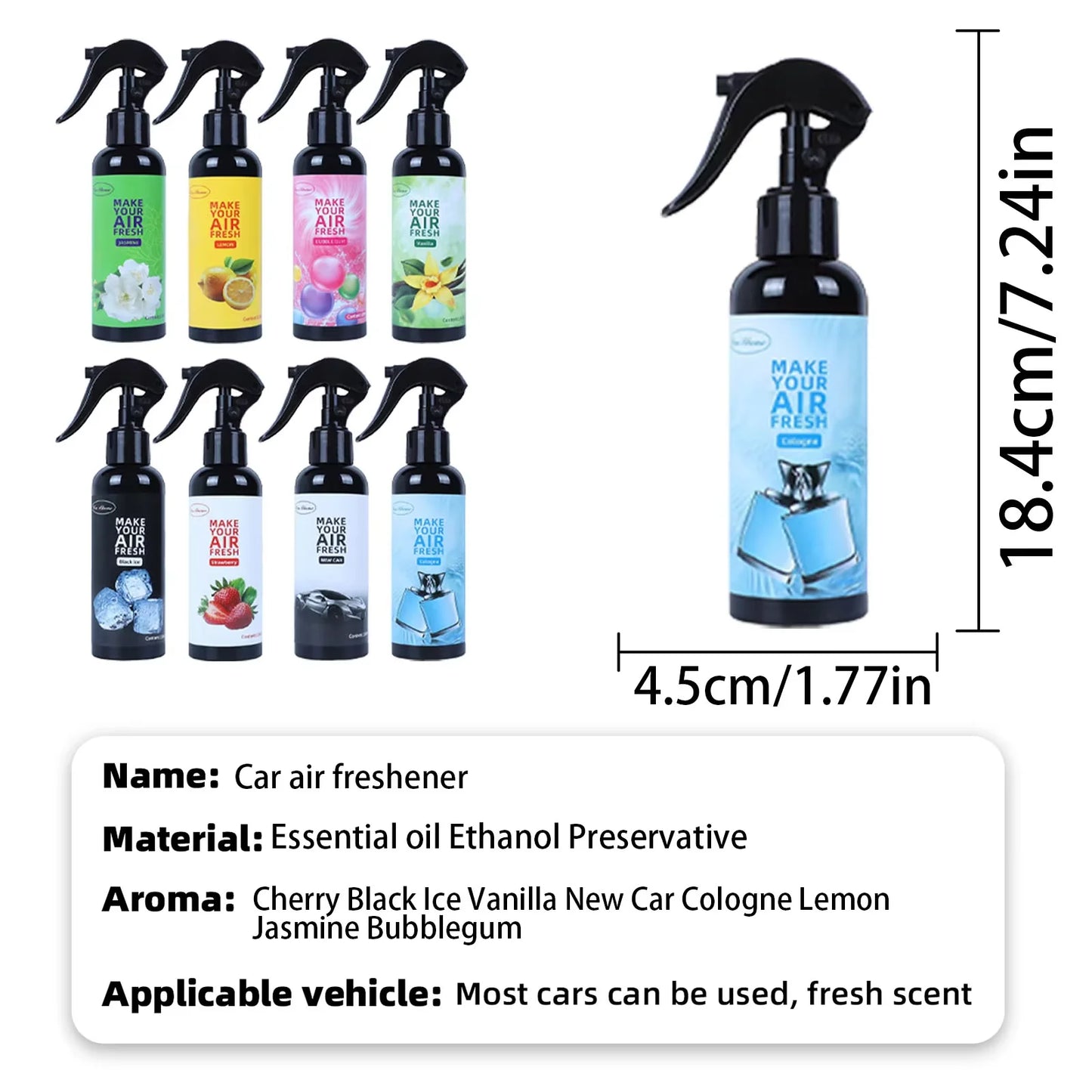 150ml strawberry-Scented Hand-Sprayed Air Freshener – Car Spray, Home Air Purifying & Deodorizing Fragrance