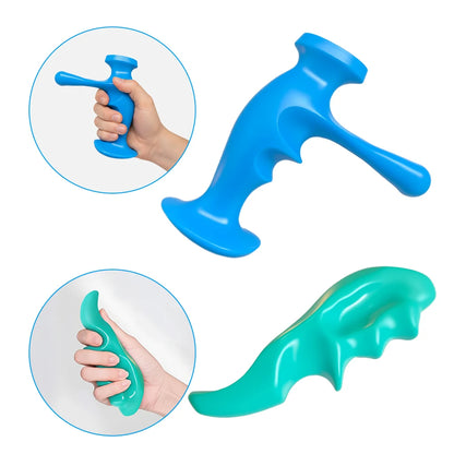 Portable Hand-Held T-Shaped And Thumb Massagers Press Trigger Points All Over The Body To Manually Relax Deep Muscle Tissue