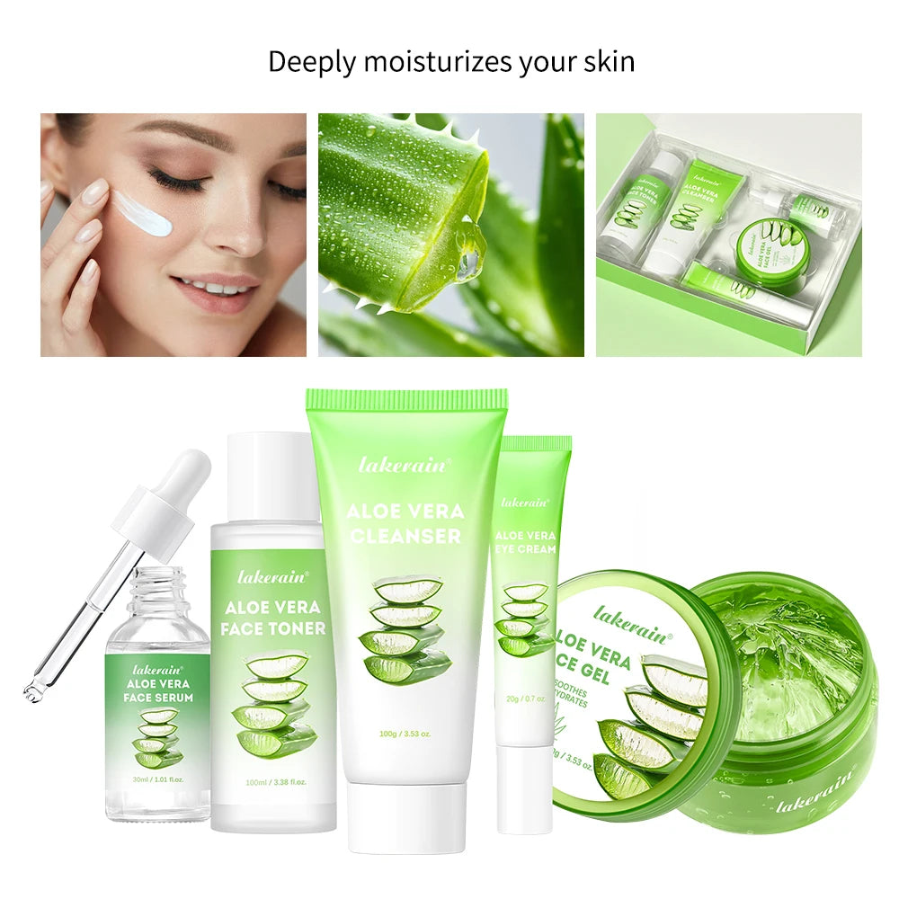 Multi-skin Care Aloe Vera Skin Care Set Deep Moisturizing Deep Nourishment Whitening Brightening Hydrating Smooth Skin