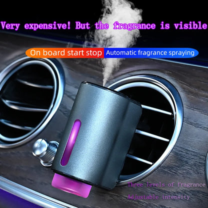 Car Air Freshener, Three Adjustable Modes Intelligent Car Aroma Diffuser, Rechargeable Car Aroma Diffuser, Black