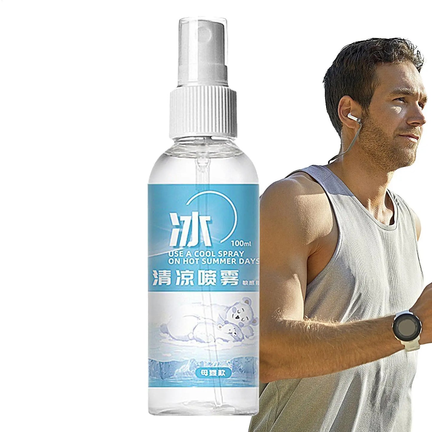 100ml Cooling Spray Refreshing Cool For Body Fine Mist Body Cooling Spray Safe Portable Instant Cooling Long Lasting Sprays